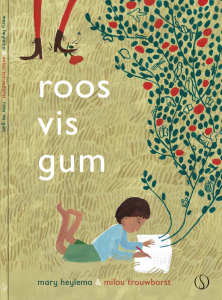 illustratie van jongetje lezend in gras